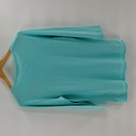 Allison Daley sweater swiss dot small petite SP green elbow sleeve lightweight - Picture 5 of 5